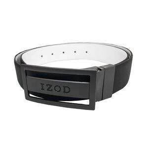 Izod Black Belt with Brushed Gunmetal Buckle